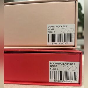 Two Boomba strapless sticky bras 
Size C
Nude/Beige color